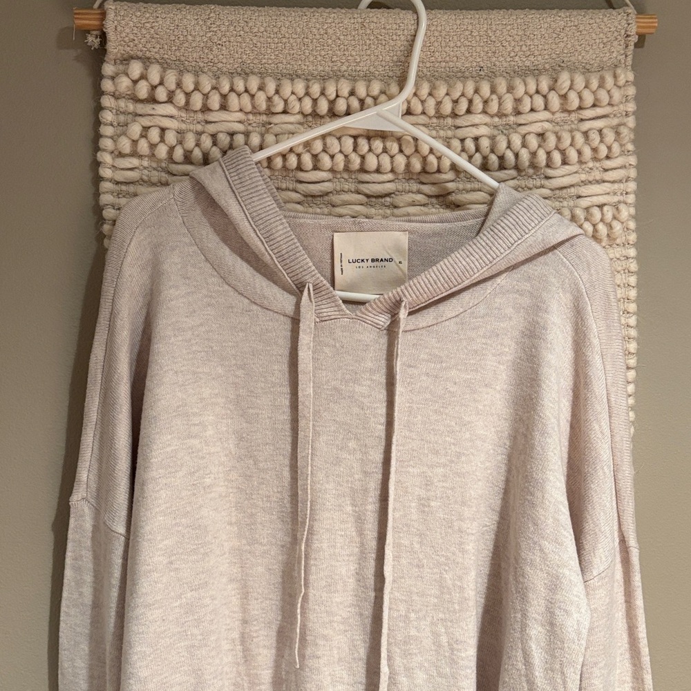 Lucky Brand Light Beige Knit Hoodie